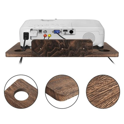 Projector Shelf Wall Mount Floating Projector Rack Holder,Projector Mount,Router Modem Cable Box Shelf for Xbox Series PS5 PS4 Wood