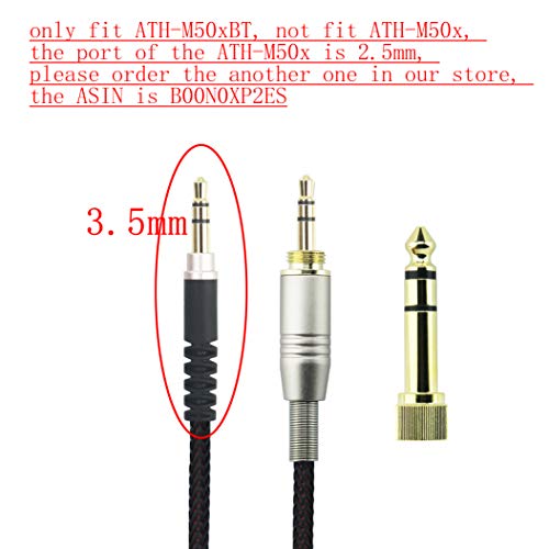 NewFantasia Replacement Audio Upgrade Cable Compatible with Audio-Technica ATH-M50xBT, ATH-AR3BTBK, ATH-SR50BT, ATH-ANC9, ATH-ANC7B, ATH-SR5BTBK, ATH-S700BT Headphones 1.2meters/4ft - size: 3.9 ft