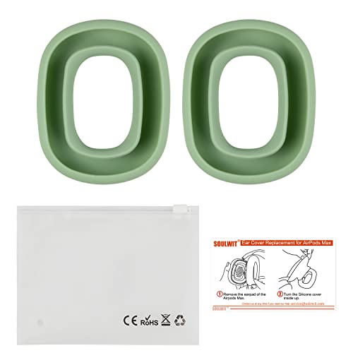 SOULWIT Sweat Proof Silicone Ear Cover for AirPods Max, Comfortable Fit for Gym Exercise, Easy to Clean, No Sound Quality Loss - Green - color: Green