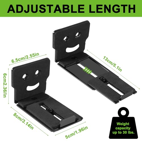 Adjustable Soundbar Mount, Lockable & Universal Fit, Anti-Slip | Removable Wall Brackets, 3.4-5.2 inch Adjustable, Metal, 25 lbs Capacity, Under TV Mount - color: Adjustable-1 (3.4"-5.2")
