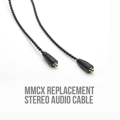 MEE audio MMCX Replacement Stereo Cable for Pinnacle P1 in-ear headphones (Black) (New Version) - style: MMCX Stereo Cable (Black)
