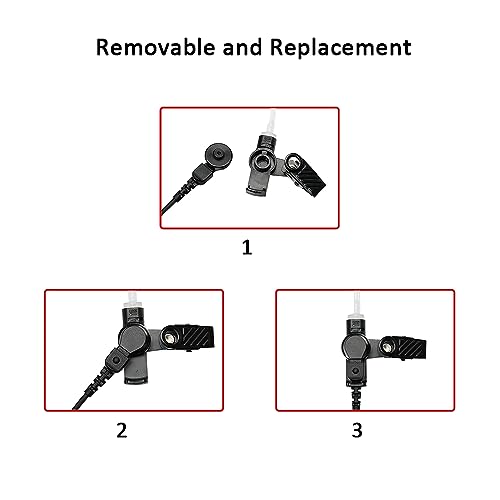 2-Wire Earpiece Compatible with Tait TP9400 TP8100 | 2-Wire Covert Tube, Quick-Disconnect, Kevlar PU; Compatible with Tait TP9500 TP3300