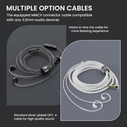BASN Metalen 4 Drivers in-Ear Monitor Headphones, Wired Earbuds (Titanium) - color: Titanium