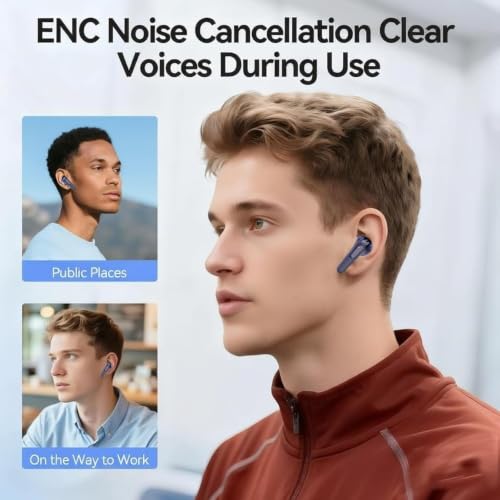 Wireless Bluetooth 5.3 in-Ear Headphones – Waterproof, 48-Hour