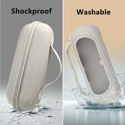Silicone Cover and Hard Carrying Case for Beats Pill 2024 Bluetooth Speaker | Protective Cover Case for Beats Pill Speaker Accessories, Scratch-Resistant and Drop-Proof Cover (Gray Case) - color: Gray Case