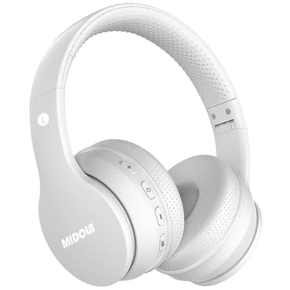 MIDOLA Kids Headphones Bluetooth 5.4 Wireless 68H Play Time Volume Limit 85/94dB Over-Ear Foldable Headset,Type-C Fast Charging, Wired Aux Mic for Toddler Child Pad Tablet White | Adjustable Headband Foldable Over-Ear Lightweight Headsets for Toddler Girl