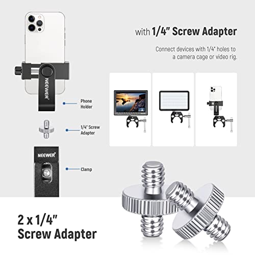 NEEWER 8 PCs Hot Shoe Mount Adapter Kit, Including Triple Cold Shoe Mounts, 1/4” Screw, Flash Stand Bracket, and Hotshoe Cover for DSLR Camera, LED Light, Microphone, Lighting Stands, Monitor - style: ST47(8-Pack)