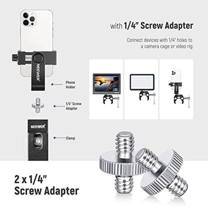 NEEWER 8 PCs Hot Shoe Mount Adapter Kit, Including Triple Cold Shoe Mounts, 1/4” Screw, Flash Stand Bracket, and Hotshoe Cover for DSLR Camera, LED Light, Microphone, Lighting Stands, Monitor - style: ST47(8-Pack)