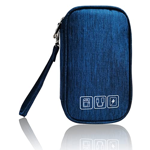 Electronic Organizer Bag Cable Organizer Travel Cord Organizer Case Pouch Portable Carrying Case for Charger Hard Drive Earphone USB SD Card (Navy) - color: Navy