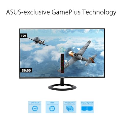 ASUS 24” (23.8-inch viewable) Eye Care Monitor (VZ24EHF) - IPS, Full HD (1920 x 1080), Frameless, 100Hz, Adaptive-Sync, 1ms, HDMI, Low Blue Light, Flicker Free, Ultra-Slim Profile, 3 Year Warranty - style: 100Hz Frameless