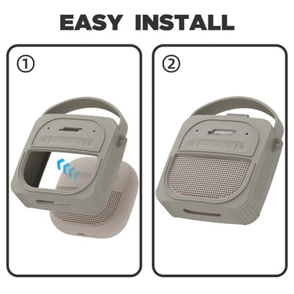 for Bose SoundLink Micro Speaker (2nd Gen) Case with Lanyard&Carabiner,Anti-Scratch Portable Silicone Protective Cover Compatible with Bose SoundLink Micro Portable Bluetooth Speaker (2nd Gen) (Gray) - color: Gray