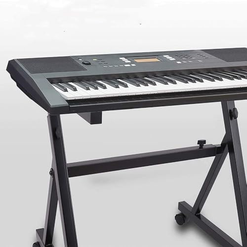 Pyle Universal Electronic Black Heavy-Duty Z Style Keyboard Organ Holder Rack Portable Piano Stand W/Adjustable Height and Width, Locking Wheels (PKST48.5) - style: Wheels