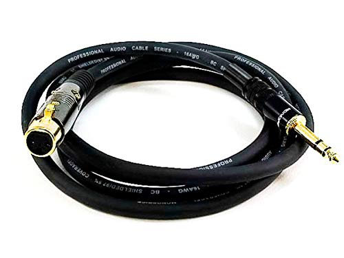 Monoprice 104769 6-Feet Premier Series XLR Female to 1/4-Inch TRS Male 16AWG Cable gold - size: 6 Feet