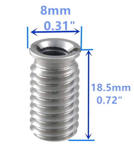 Stainless Steel 1/4"-20 Female to 3/8"-16 Male Convert Screw Adapter (2pcs, 18.5mm) - color: 2pcs, size: 18.5mm