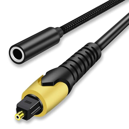 192KHz DAC Optical to 3.5mm Female Converter,Optical Audio Cable to AUX Cable Adapter,Digital to Analog Audio Converter for HDTV DVD Set-top Boxes (Unidirectional O-ptical to A UX) Aux Cable - 5FT - size: 5FT