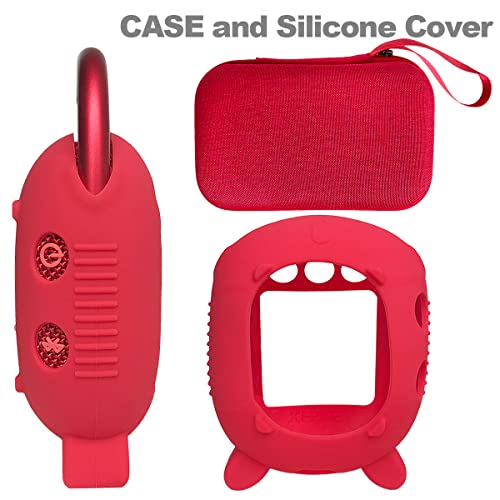 JCHPINE Silicone Cover and Carrying Case for JBL Clip 4 Bluetooth Speaker - color: Red