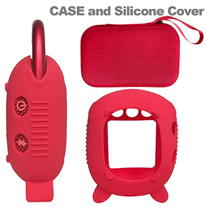 JCHPINE Silicone Cover and Carrying Case for JBL Clip 4 Bluetooth Speaker - color: Red