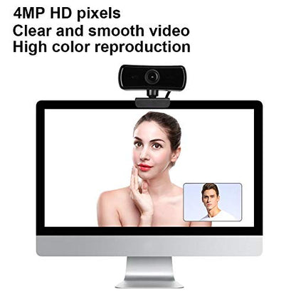 Camera,Webcam USB Camera Builtin Microphone Computer Accessory Auto Focusing 4K 2560 x 1440 Resolution HD Lens for Live Broadcast Video Conference(Black)