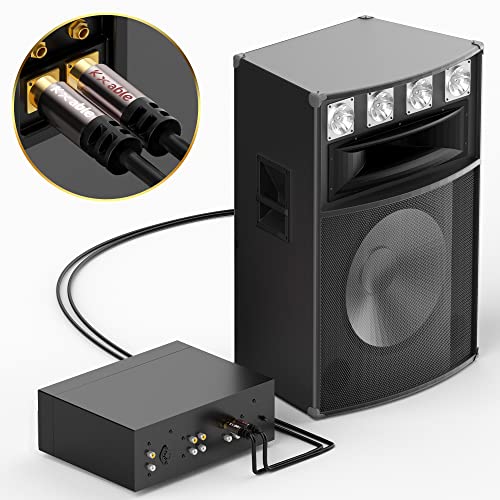RCA Cable 125 FT, 2RCA Male to 2RCA Male Stereo Audio Cables, Dual Shielded Digital Analogue, 2 RCA Subwoofer Cord for Home Theater, HDTV, Amplifier, Hi-Fi System, Car Audio, Speaker, 23AWG OFC Core - size: 125 Feet