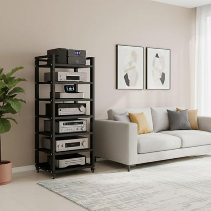 7-Tier Heavy Duty Audio Component Rack, Stereo Rack AV Media Stand Cabinet - color: C