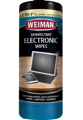 Weiman Disinfecting Electronic Cleaning Wipes For Keyboards, Tablets, E-readers, Smart Phones, Netbooks, and Touchscreens (30 Wipes)