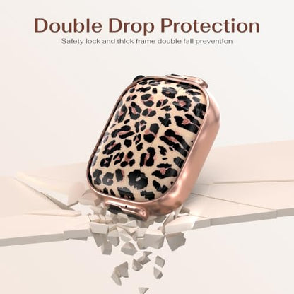 for AirPods Pro 3rd Case with Safety Lock,Magsafe Compatible,Leopard | Double Secure Lock,Drop Protection,Two-Piece Design,with Gold Keychain, Anti Lost, Dustproof, Cute AirPods Pro 3 Case - color: Brown + Yellow, size: Airpods Pro 3 Case