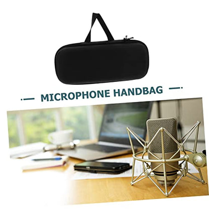 Portable Microphone Storage Case for Karaoke Accessories, Black EVA Bag
