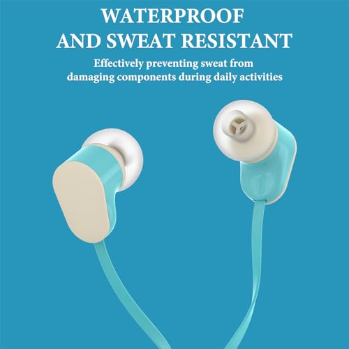 GEEKRIA Kids Wired Earbuds with Mic for School and Online Class, Children's 3.5mm Jack in-Ear Earphone with 85dB Volume Limit for Small Ears, Storage Case Included (Blue)