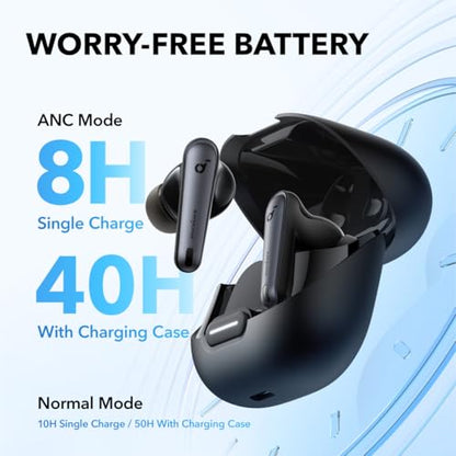 Soundcore by Anker Liberty 4 NC Wireless Earbuds | 98.5% Noise Reduction, Adaptive Noise Cancelling to Environment, Hi-Res Sound, 50H Battery, Wireless Charging, Bluetooth 5.3 - color: Black
