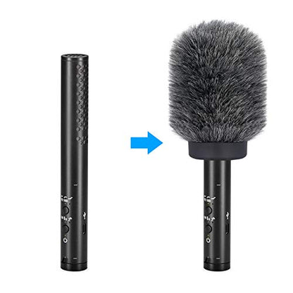 YOUSHARES NTG Furry Microphone Wind Shield - Windscreen/Windmuff for Rode VideoMic NTG and Microphones with Maximum Slot Length of 100mm (3.9") and Diameter of 18-24mm （Shag, Gray） - color: 01_Gray