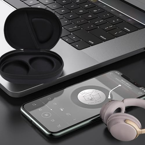 Hard EVA Carrying Case for Over Ear Headphones, PU Leather Protective Travel Storage Bag with Waterproof Shockproof Design, Black - color: Black