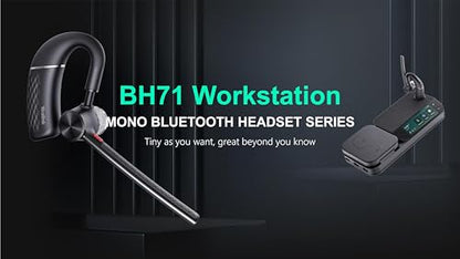 Yealink BH71 Workstation Pro Teams Certified Speaker and On Ear Bluetooth Headset BH71, Dongle, Charging Case, for Video/Mobile Phone Calls, Compatible with Zoom, UC Meet, Gold Support Plan, 1208654