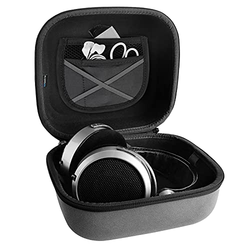 Geekria Shield Case for Large-Sized Over-Ear Headphones, Replacement Hard Shell Travel Carrying Bag with Cable Storage, Compatible with HiFiMAN Edition XS, Sundara-C Headsets (Grey)