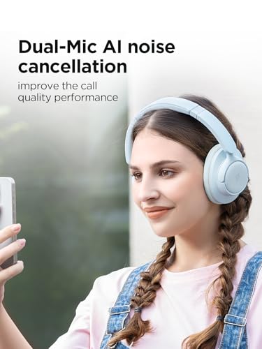 1MORE Wireless Bluetooth Noise-canceling Headphones - HQ31 SonoFlow SE Over-Ear Headphones with Hi-Res Audio, 90H Playtime, Clear Calls, Preset EQ Via App, Comfort for Home Office Travel(Blue) - color: Blue