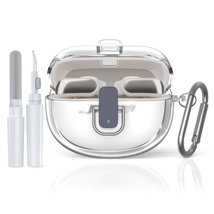 [Secure Lock] TUDIOW for Bose Ultra Open Earbuds Case(2024) | Clear TPU Shockproof Protective Cover for Bose Open Ear Wireless Earbuds Accessories with Cleaning Kit & Keychain(Clear) - color: Clear