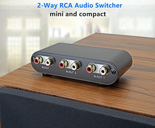 2-Way RCA Stereo Audio Switch Input Signal Source Switcher Selector Splitter Box（2 in 1 Out / 1 in 2 Out）-RC21 - color: 2-way audio switch