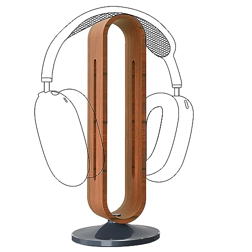 GEEKRIA Wooden | Aluminum Alloy Headphones Stand for Over-Ear Headphones, Gaming Headset Holder, Desk Display Hanger with Solid Heavy Base Compatible with Sony, Bose, AKG, JBL (Walnut)