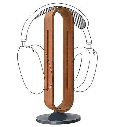 GEEKRIA Wooden | Aluminum Alloy Headphones Stand for Over-Ear Headphones, Gaming Headset Holder, Desk Display Hanger with Solid Heavy Base Compatible with Sony, Bose, AKG, JBL (Walnut)