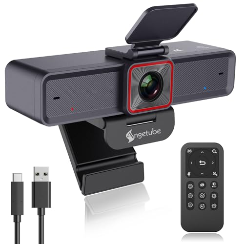 Angetube 4K AI Webcam for PC, AI-Trackig Computer Web Camera for Desktop - color: Black