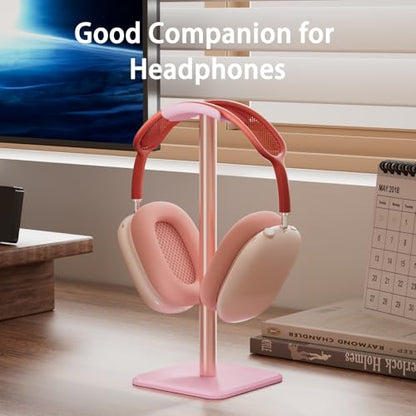 Headphone Stand - Headset Stand with Aluminum Hanger (Pink) | Headphone Holder for AirPods Max, Sony, Bose, Beats and More - color: Pink