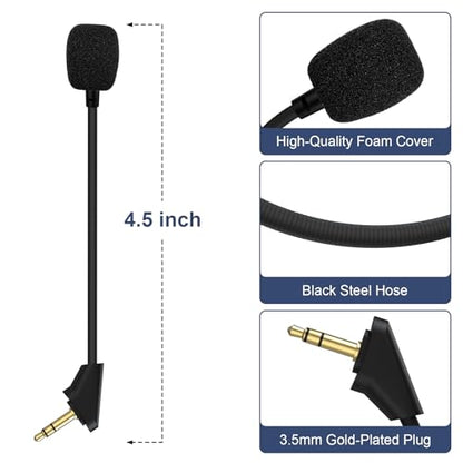 Replacement Cloud Alpha Mic Boom Microphone Compatible with Kingston HyperX Cloud Alpha, Cloud Alpha S Gaming Headsets for PS5 PS4 Xbox One Nintendo Switch Computer PC
