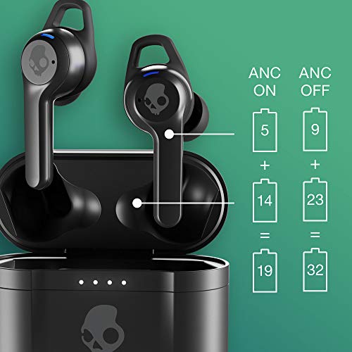 Skullcandy Indy ANC in-Ear Noise Canceling True Wireless Earbuds, 32 Hour Battery, Microphone, Works with iPhone Android and Bluetooth Devices - Black - color: True Black, style: Active Noise Cancellation