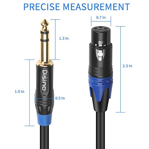 XLR Female to 1/4 Inch 6.35mm TRS Stereo Jack Cable, 3 Pin Female XLR to Quarter inch Balanced Interconnect Patch Cord (10 Feet) - size: 10 Feet