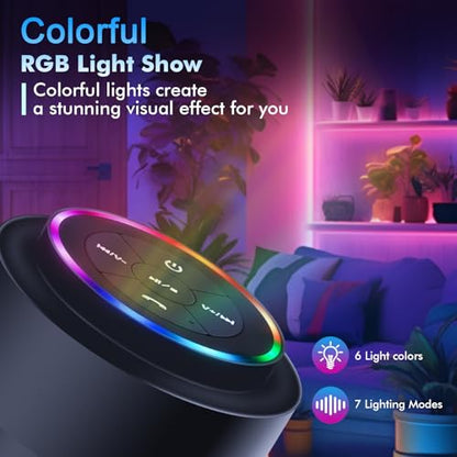 Bluetooth Shower Speaker, Portable LED Wireless Speaker Gift for Men Teens