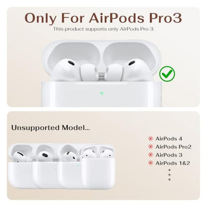 for AirPods Pro 3rd Case with Safety Lock,Magsafe Compatible,Leopard | Double Secure Lock,Drop Protection,Two-Piece Design,with Gold Keychain, Anti Lost, Dustproof, Cute AirPods Pro 3 Case - color: Brown + Yellow, size: Airpods Pro 3 Case
