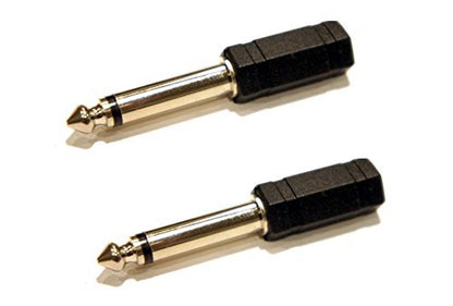 (2) Pack 3.5mm Female Mono to 1/4 Inch (6.3mm) Male Mono Plug Adapter Connector Changer
