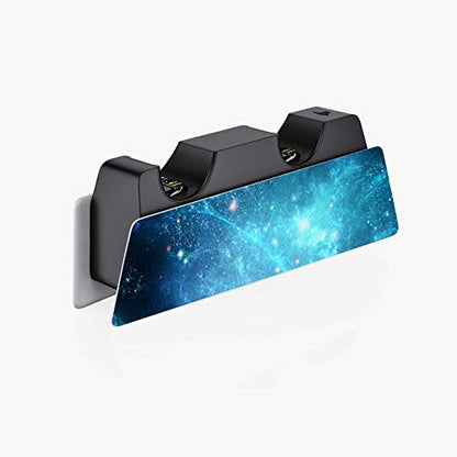 PlayVital Blue Nebula Full Set Skin Decal for ps5 Console Disc Edition, Sticker Vinyl Decal Cover for ps5 Controller & Charging Station & Headset & Media Remote - color: Blue Nebula
