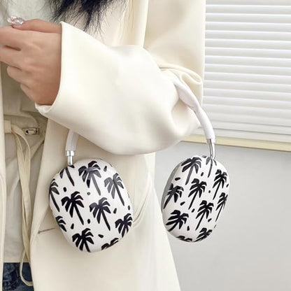 Case Compatible with AirPods Max Headphones, Soft TPU Cute Coconut Tree Anti-Scratch Protective Ear Cup Covers Headphone Cases for Woman Kids - color: coconut tree