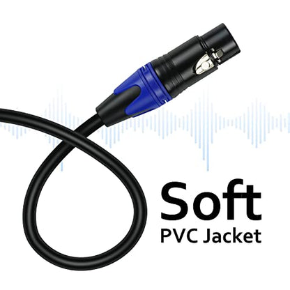 Smithok 1 Male to 2 Female XLR Y Splitter Micrphone Cable, 3 Pin XLR 2 Female to 1 Male, Combiner Y Cord Balanced Mic Audio Cables for Stero Mic to L&R Audio Track(11.8 inches/0.3m)