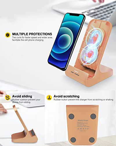 Z1 Wireless Charger Wireless Phone Charger Stand 10W Max Compatible with Apple iPhone 12/12 Pro Max/ 11Pro/11Pro Max/XR/XS Max/XS/X/8/8Plus, Samsung Galaxy - color: 1 Pack Pink